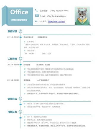 意识编导个人求职简历模板 - 顶尖PPT