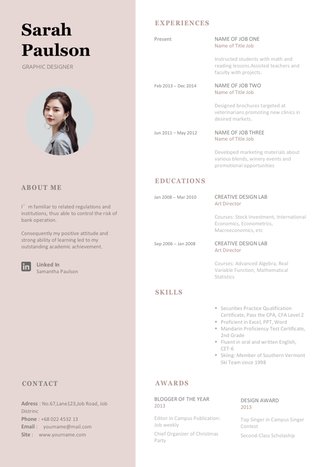 文艺清新英文简历模板 - 顶尖PPT