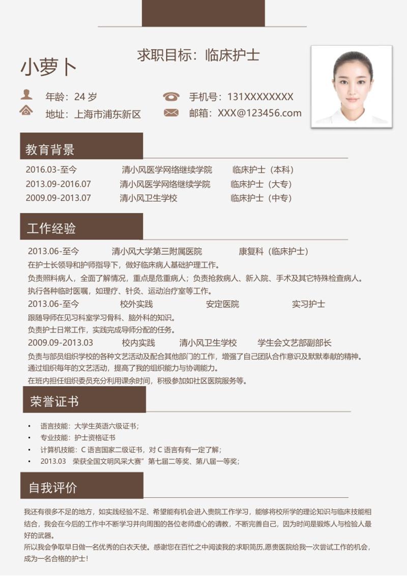 中国风水墨临床护士求职简历模板 - 顶尖PPT