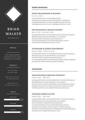 大气简约英文简历模板 - 顶尖PPT