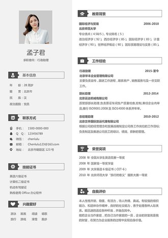 国际经济语贸易个人简历模板 - 顶尖PPT