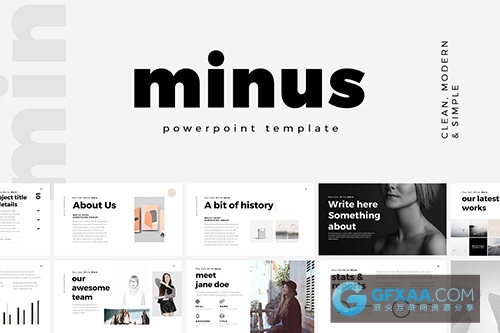 白底简约时尚风格PPT模板 - 顶尖PPT