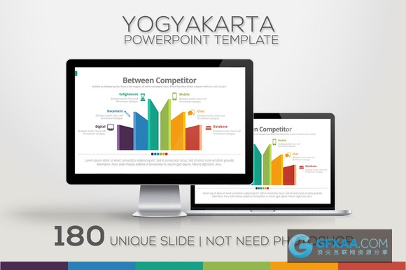 180页多色搭配图形图表PPT通用模板 - 顶尖PPT