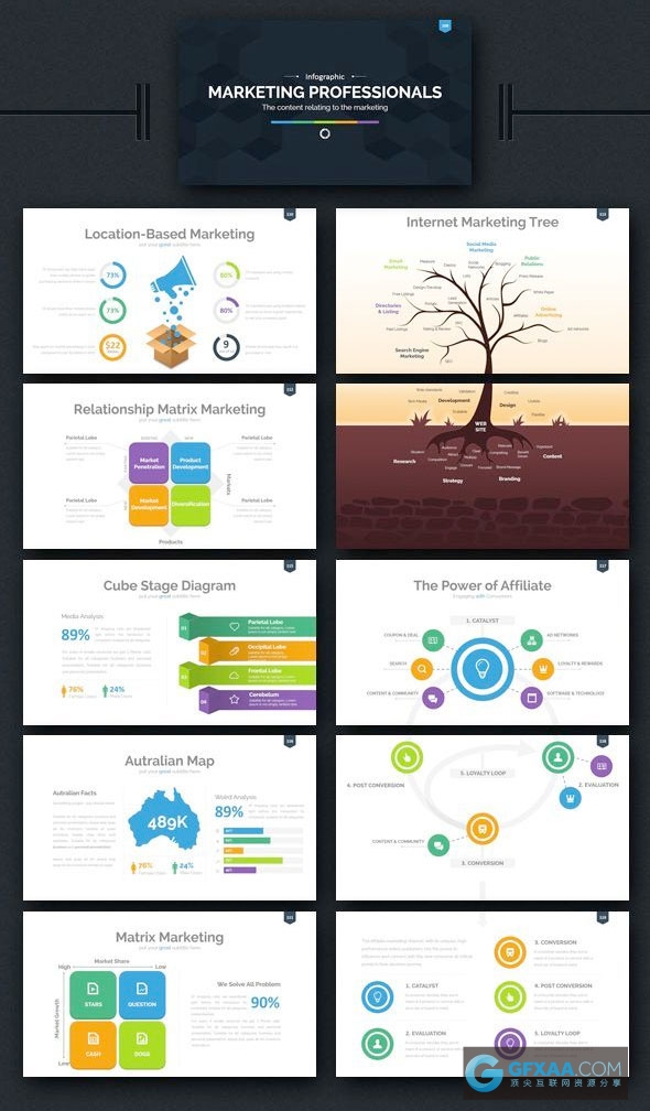 300页多色系UI设计风格keynote模板 - 顶尖PPT