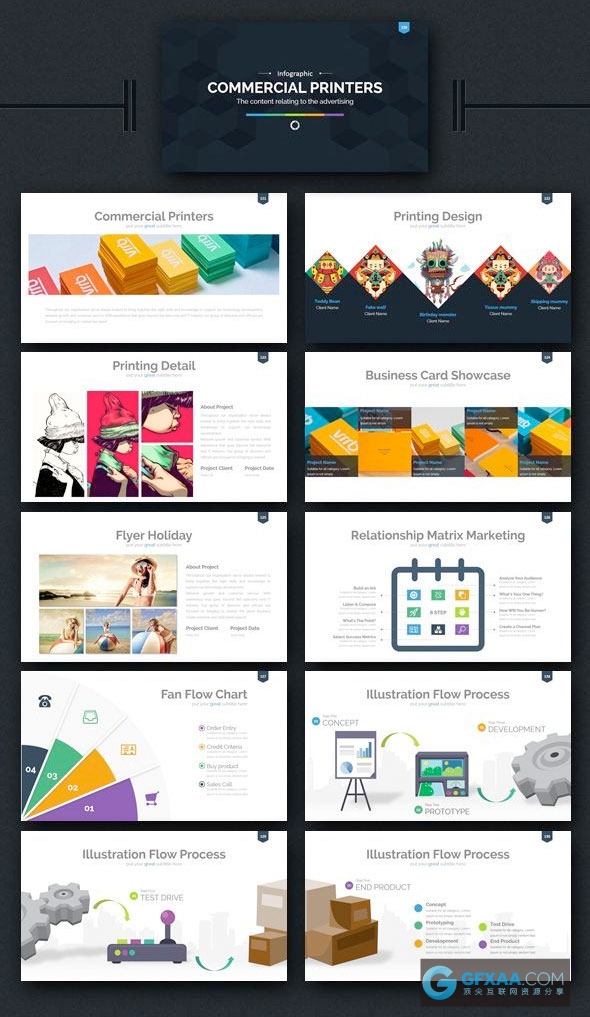 300页多色系UI设计风格keynote模板 - 顶尖PPT