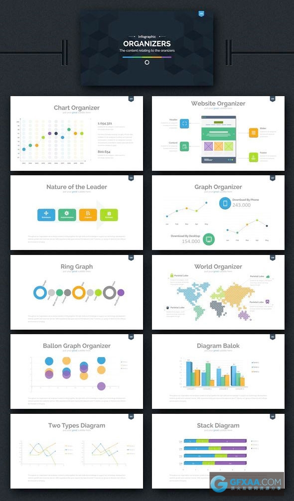 300页多色系UI设计风格keynote模板 - 顶尖PPT