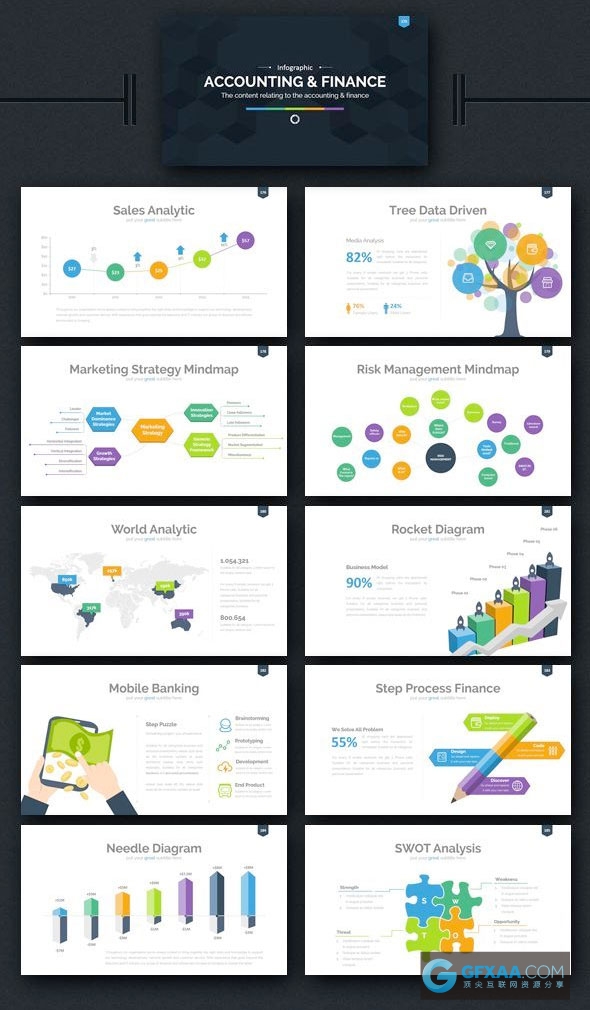 300页多色系UI设计风格keynote模板 - 顶尖PPT