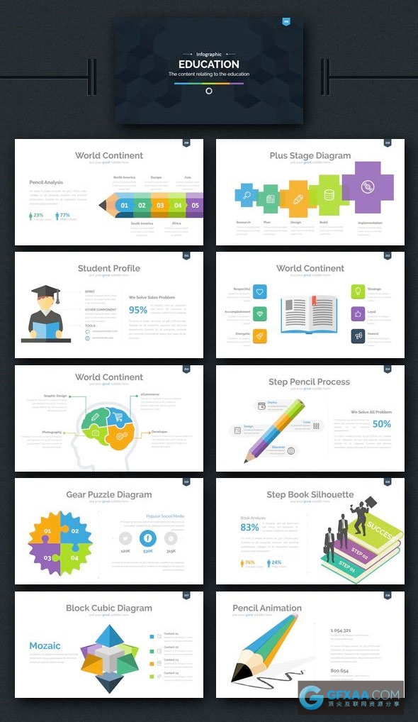 300页多色系UI设计风格keynote模板 - 顶尖PPT