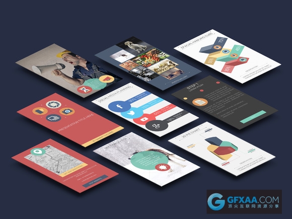 手机ipad平板电脑移动设备尺寸PPT模板 - 顶尖PPT