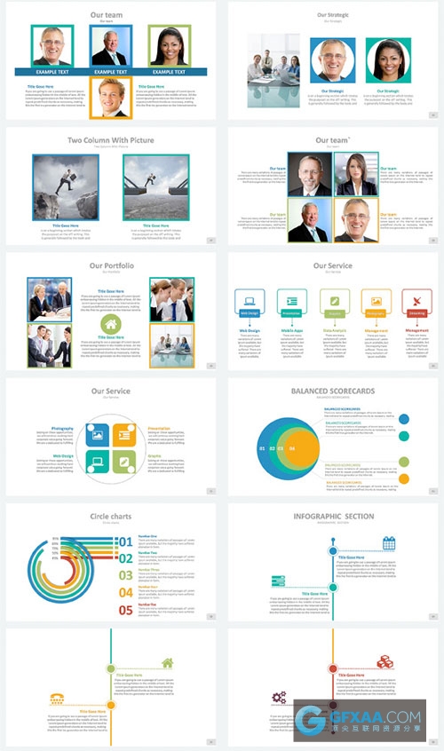 155页商务多种图形图表配色PPT模板 - 顶尖PPT