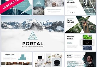 125页创意图形极简商务PPT模板 - 顶尖PPT