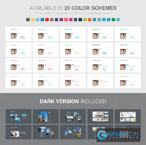20种配色简约时尚PPT模板 - 顶尖PPT