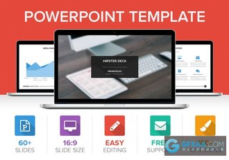 60多页扁平化多种统计分析图表PPT模板 - 顶尖PPT
