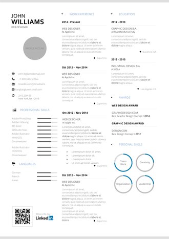 大气简约英文简历模板 - 顶尖PPT