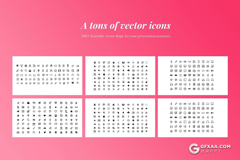 50页粉色创意圆形设计商务Google slides模板 - 顶尖PPT