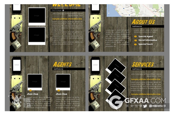 复古木纹背景风格PPT模板 - 顶尖PPT