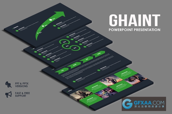 绿色商务风格精品PPT模板 - 顶尖PPT