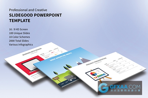 多种颜色图形图表极简风格PPT模板 - 顶尖PPT