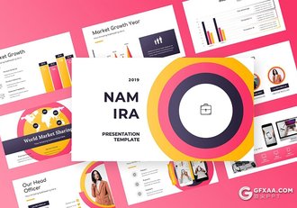 50页粉色创意圆形设计商务ppt模板 - 顶尖PPT