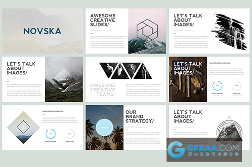 扁平化图片展示介绍PPT多用途模板 - 顶尖PPT