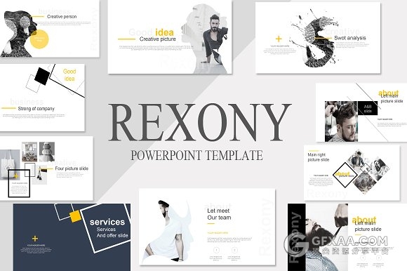 简约时尚文艺书法字体商务PPT模板 - 顶尖PPT