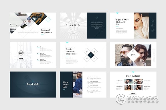 200页创意商务欧美泼墨风格PPT模板 - 顶尖PPT