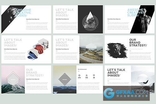 扁平化图片展示介绍PPT多用途模板 - 顶尖PPT