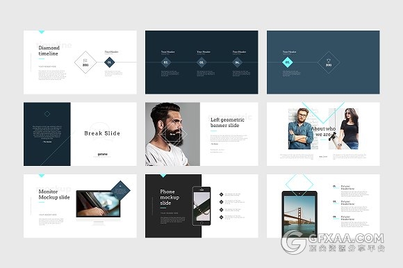 200页创意商务欧美泼墨风格PPT模板 - 顶尖PPT