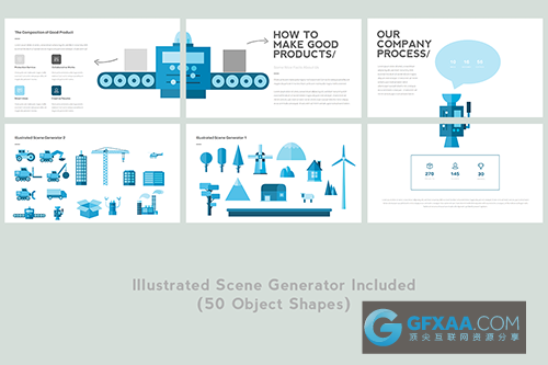 扁平化图片展示介绍PPT多用途模板 - 顶尖PPT