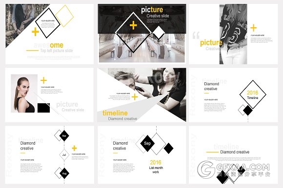 简约时尚文艺书法字体商务PPT模板 - 顶尖PPT