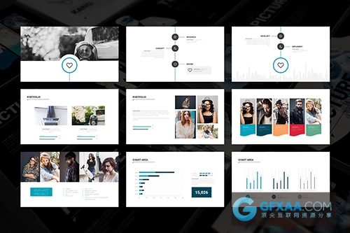 照片个人写真产品展示keynote简约模板 - 顶尖PPT