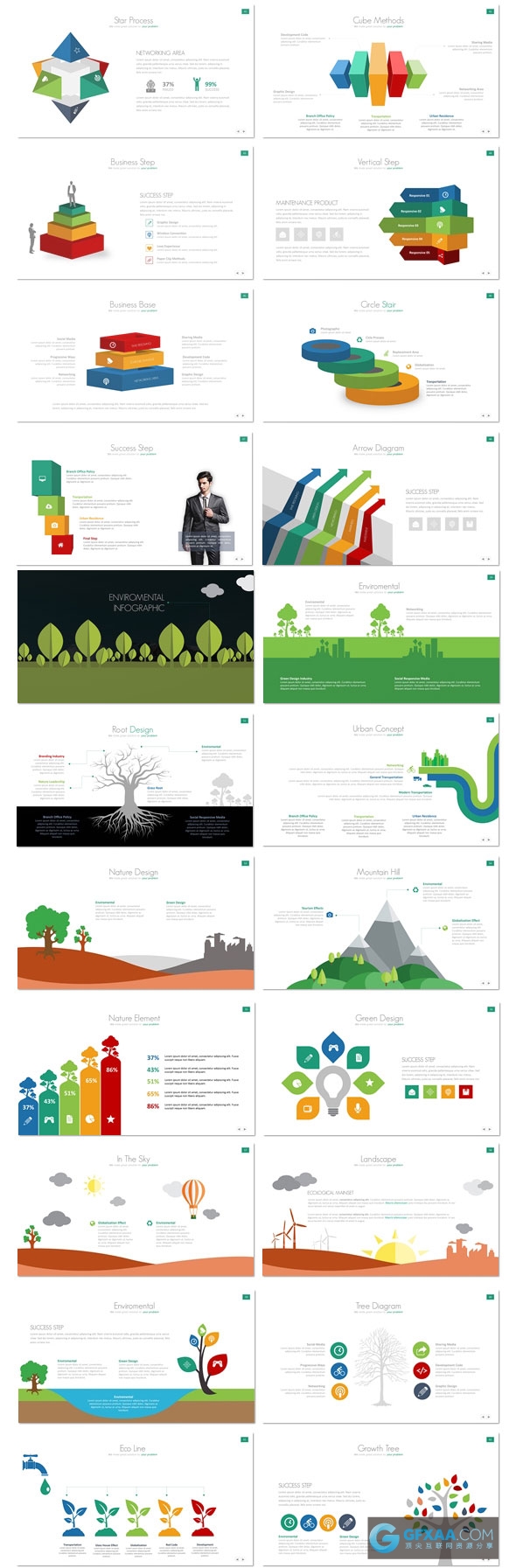 高端欧美商务数据图形图表PPT模板 - 顶尖PPT