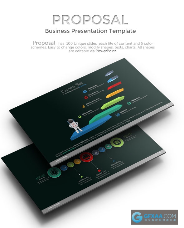 欧美精美图形图表展示PPT模板 - 顶尖PPT