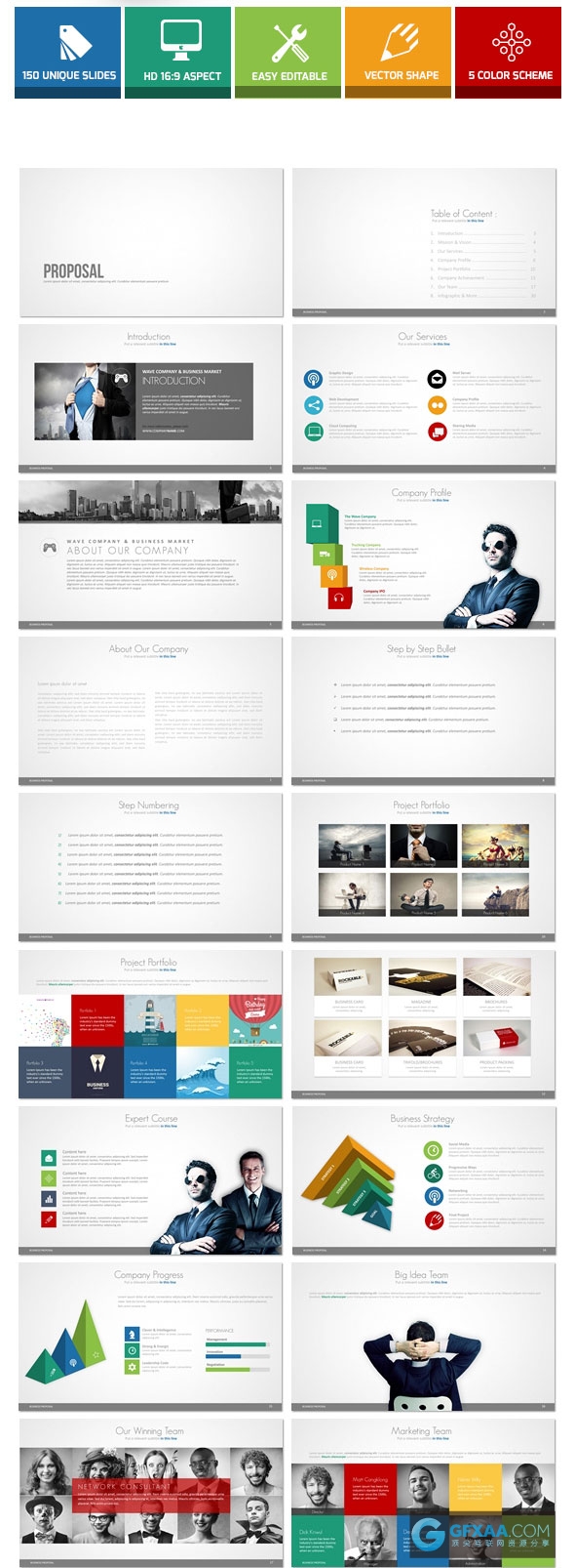 欧美精美图形图表展示PPT模板 - 顶尖PPT