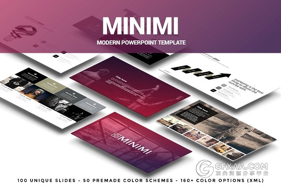 100页极简文艺扁平化风格PPT模板 - 顶尖PPT