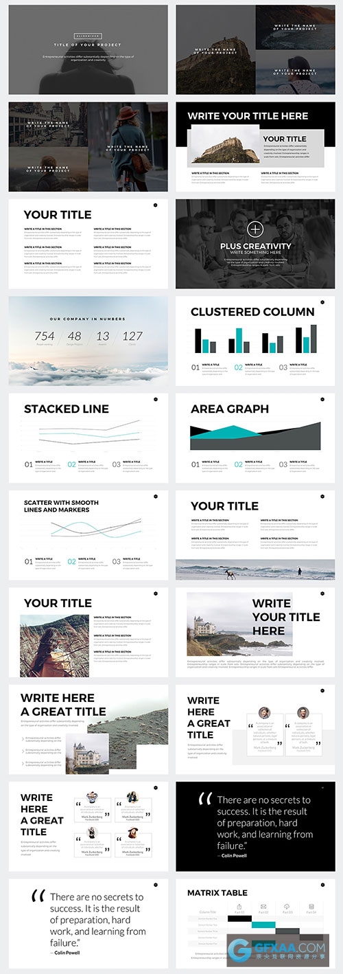 115页极简独特风格PPT模板 - 顶尖PPT