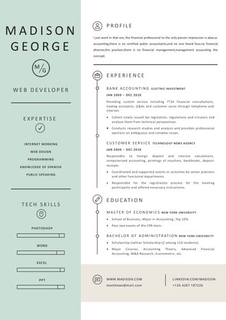 文艺清新英文简历模板 - 顶尖PPT