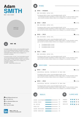 2页大气简约英文简历模板 - 顶尖PPT