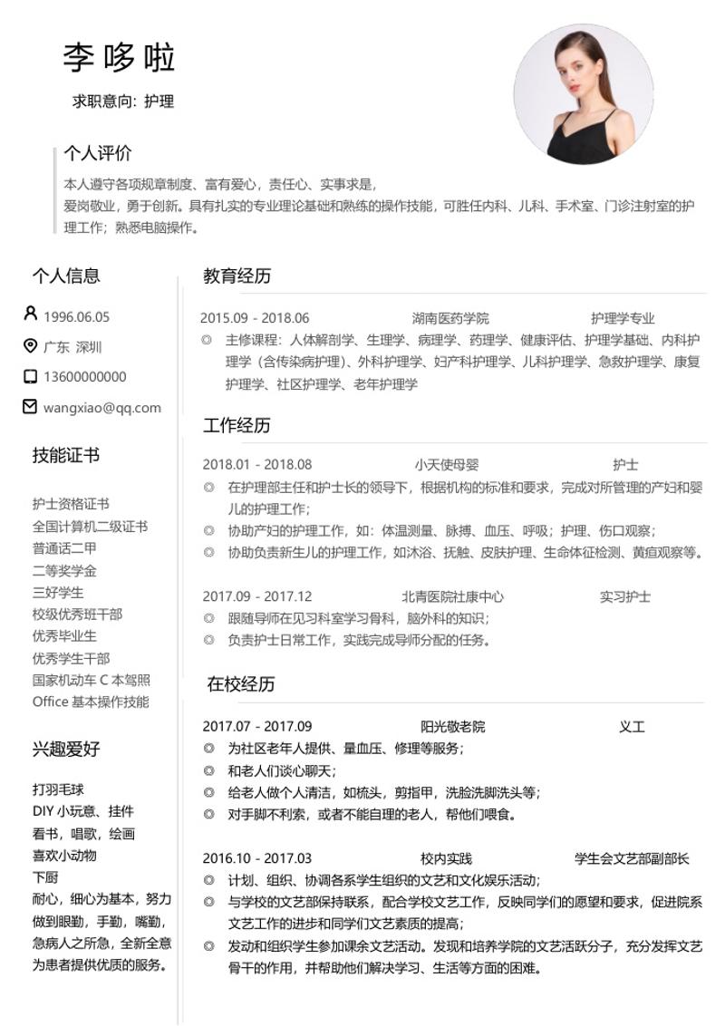 护理人员求职简历模板 - 顶尖PPT