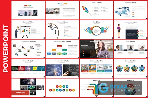 100页红色底商用PPT模版 - 顶尖PPT