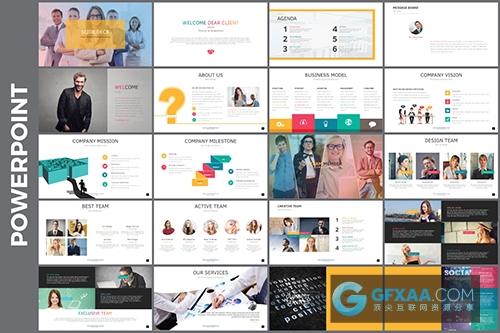 四种色彩搭配卡通PPT模板 - 顶尖PPT