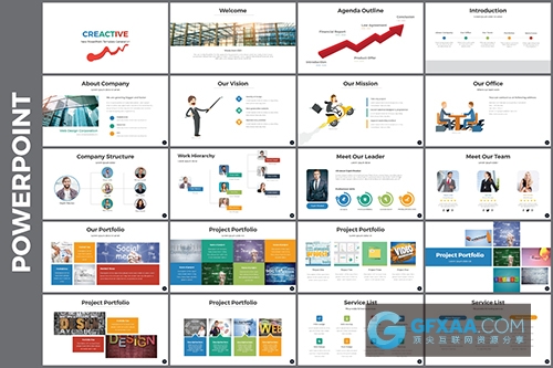 100页蓝色创意PPT模板 - 顶尖PPT