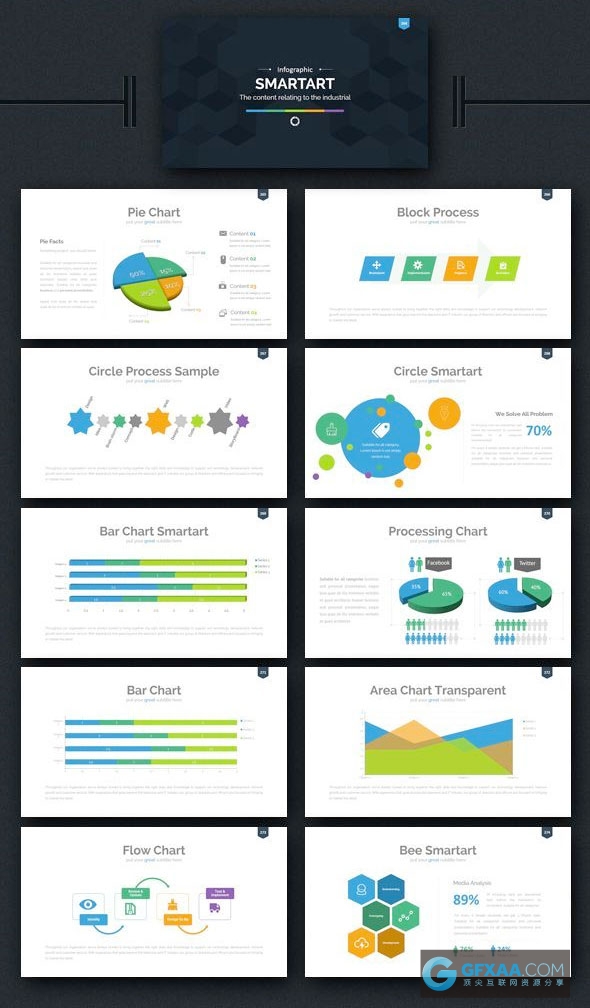300页多色系UI设计风格keynote模板 - 顶尖PPT