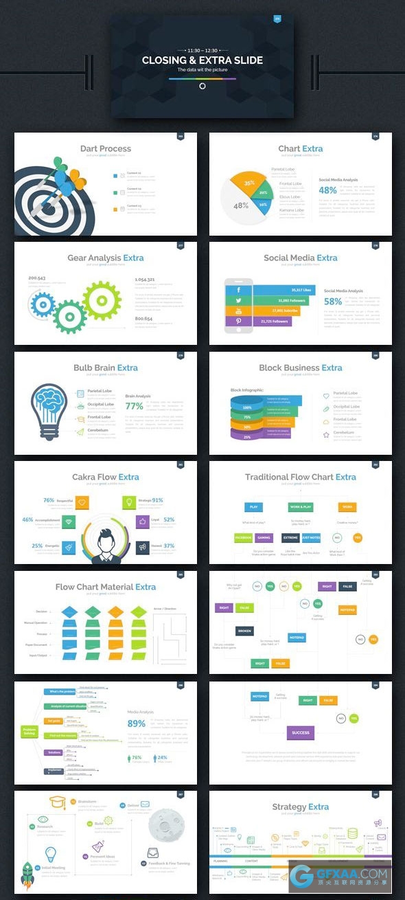 300页多色系UI设计风格keynote模板 - 顶尖PPT