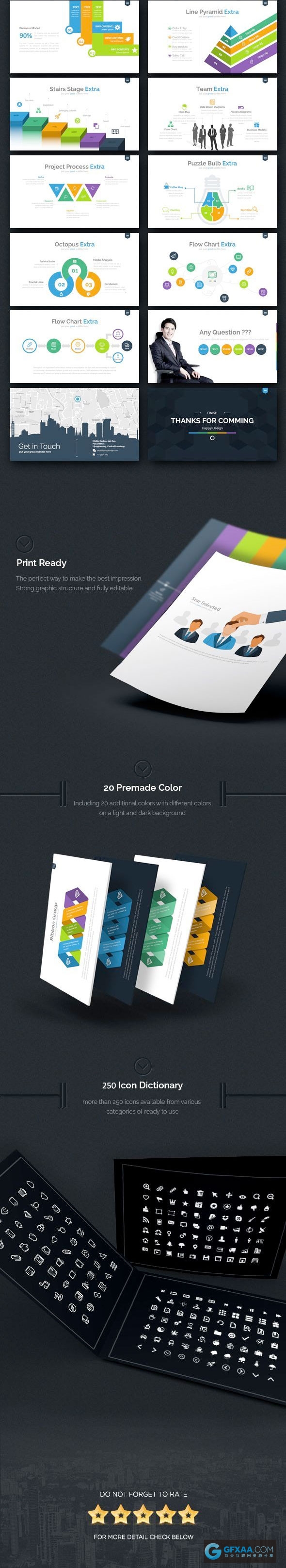 300页多色系UI设计风格keynote模板 - 顶尖PPT