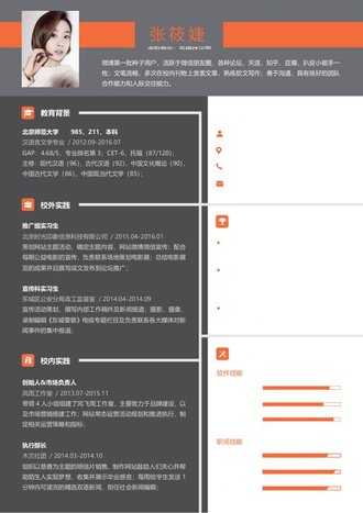 新媒体运营个人求职简历模板 - 顶尖PPT