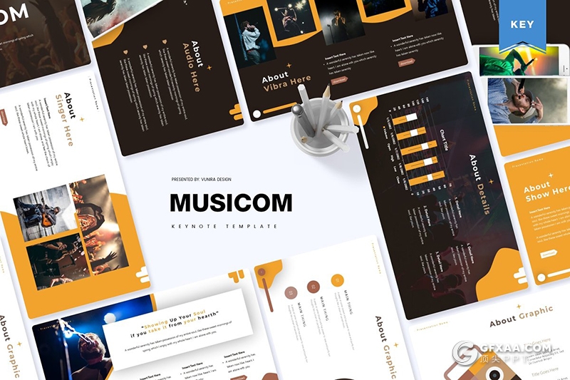 30页国外演唱会现场展示大型活动策划keynote模板5种主题配色 - 顶尖PPT