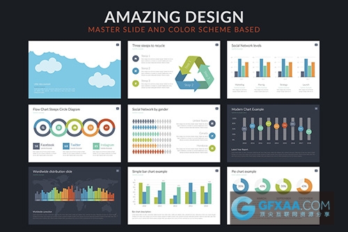 深色创意商务工公司通用PPT全动画模板 - 顶尖PPT