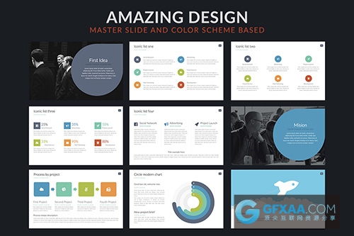 深色创意商务工公司通用PPT全动画模板 - 顶尖PPT