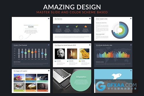 深色创意商务工公司通用PPT全动画模板 - 顶尖PPT